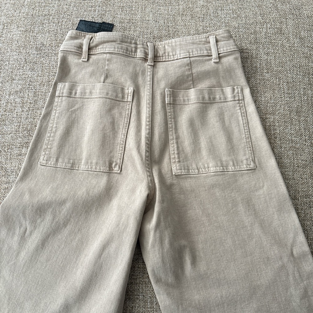 Zara Cream Wide Leg Pants - Picture 3 of 5